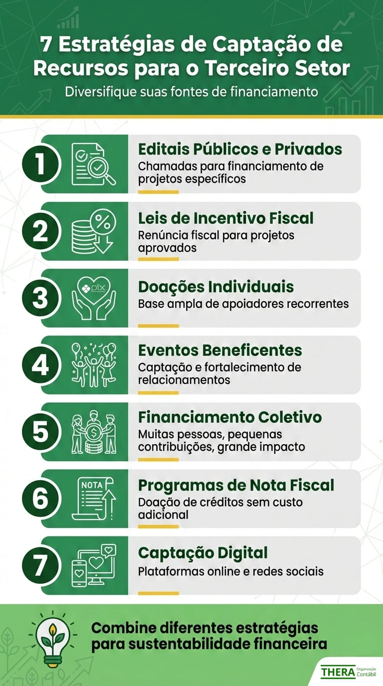 Infográfico sobre Captação de recursos para o terceiro setor