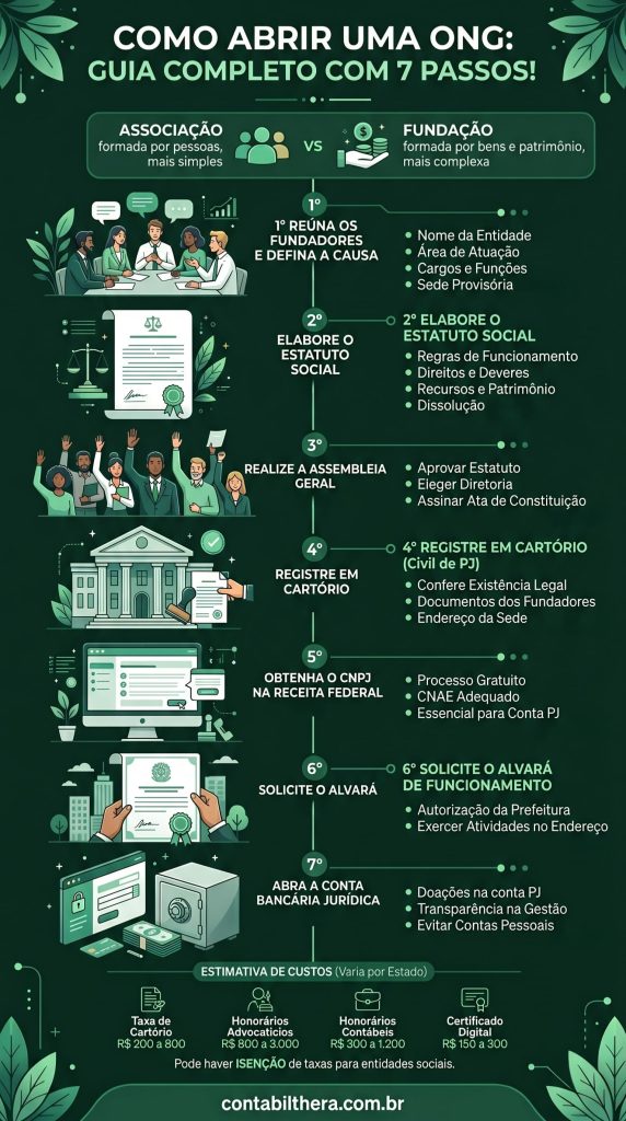 Como abrir uma ONG - Infográfico